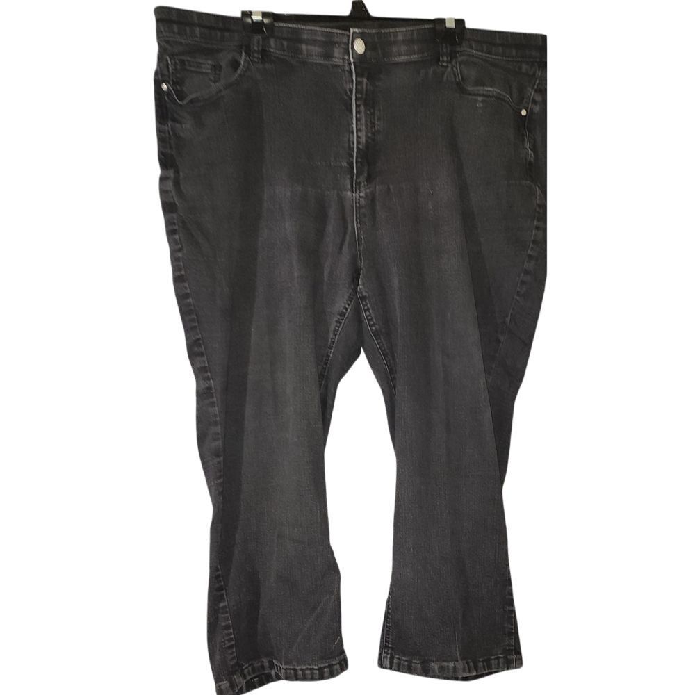 Catherines Denim Jeans Bootcut Plus Size Black Wash Comfort Waist 26WP